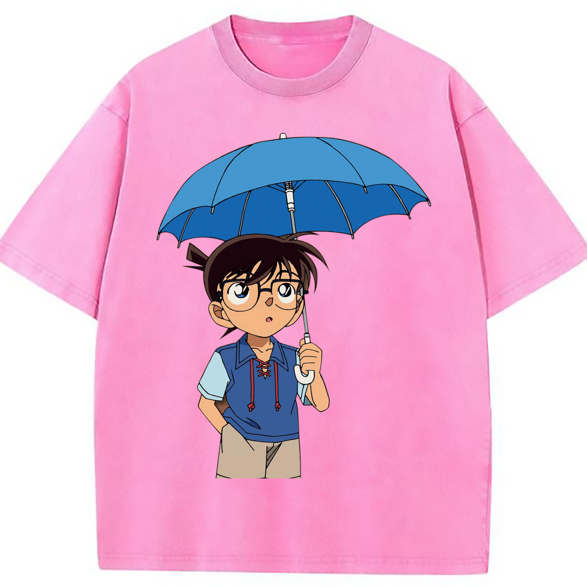 （画像用） 名探偵コナン 江戸川 コナン Detective Conan Conan Edogawa 綿100% ヴィンテージ風 半袖Tシャツ（フロントプリント）